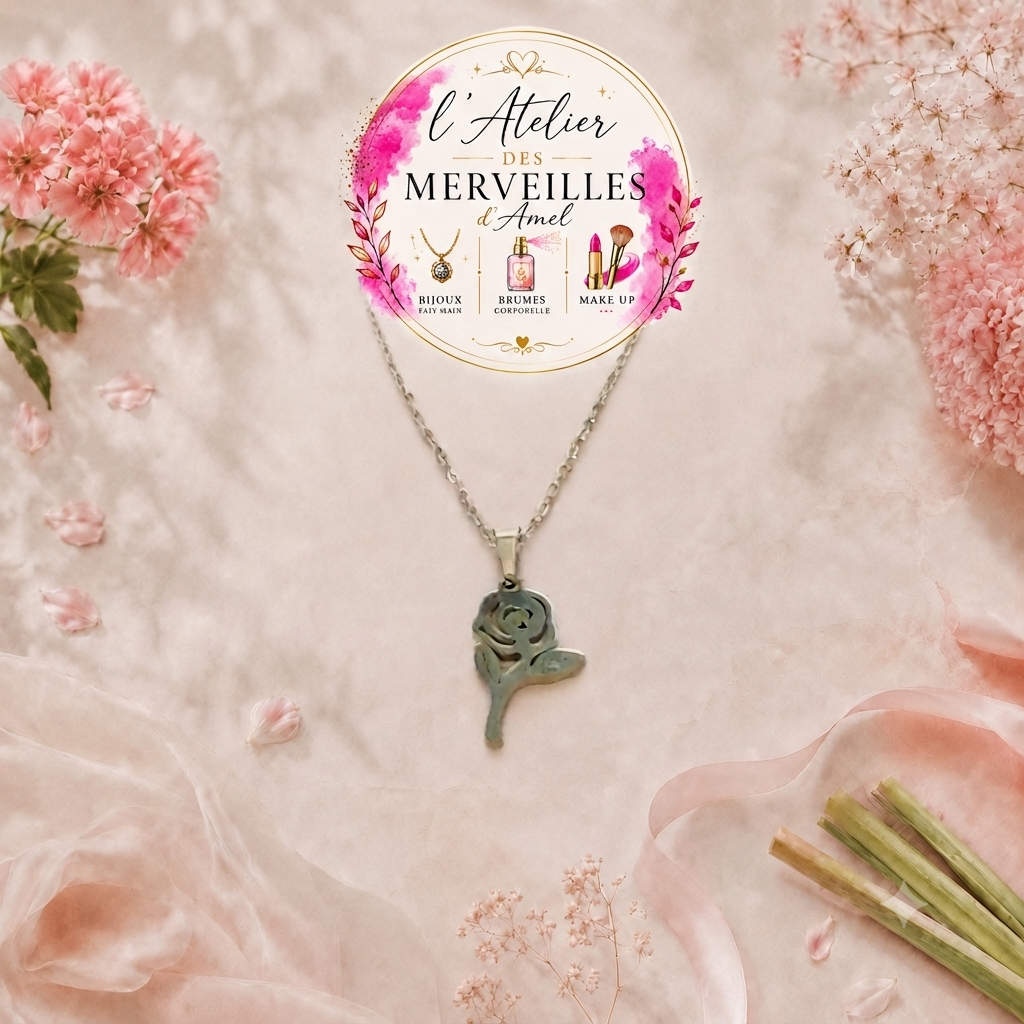 Parure rose acier inoxydable