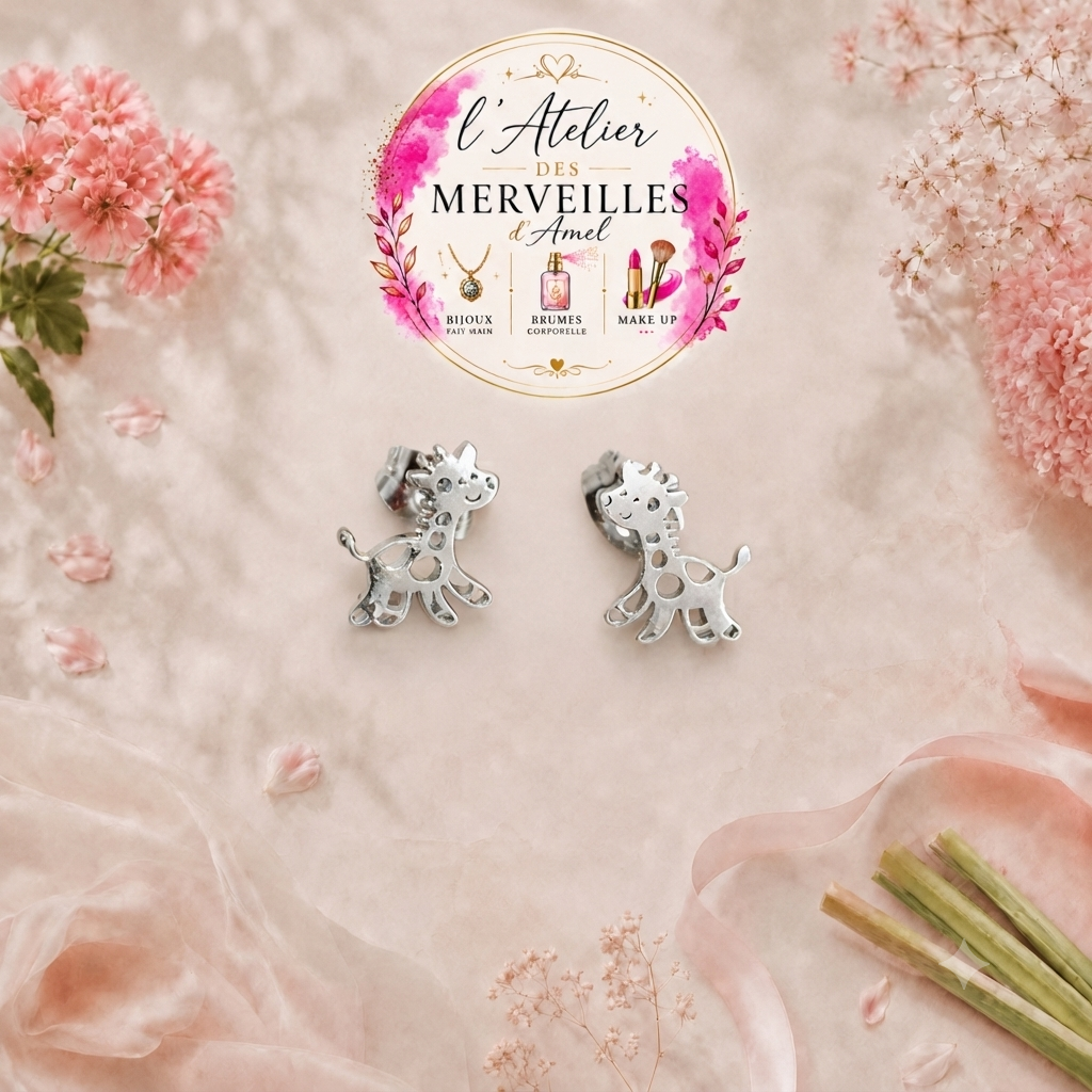 Boucles d'oreilles girafe