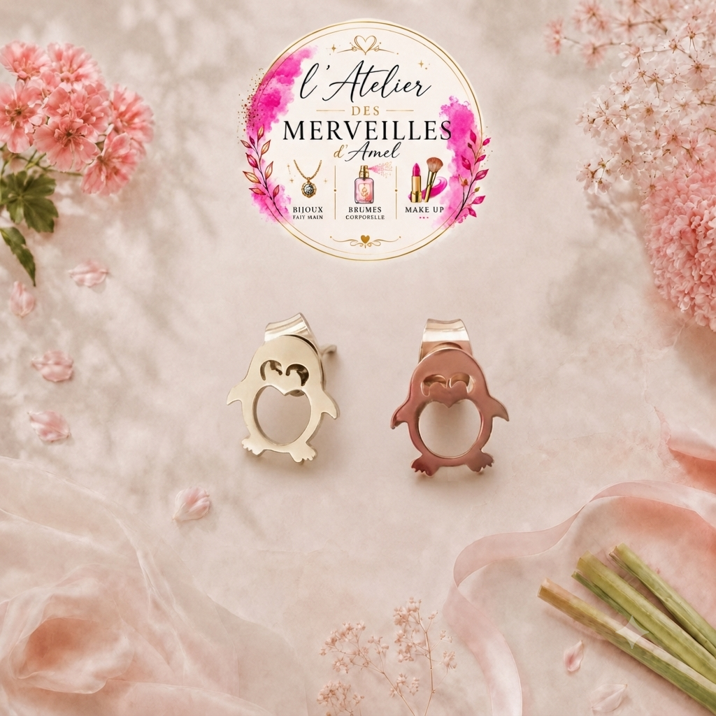 Boucles d'oreilles pingouin