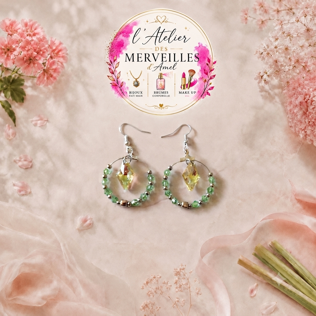 Boucles d'oreilles Sylvia création fait main