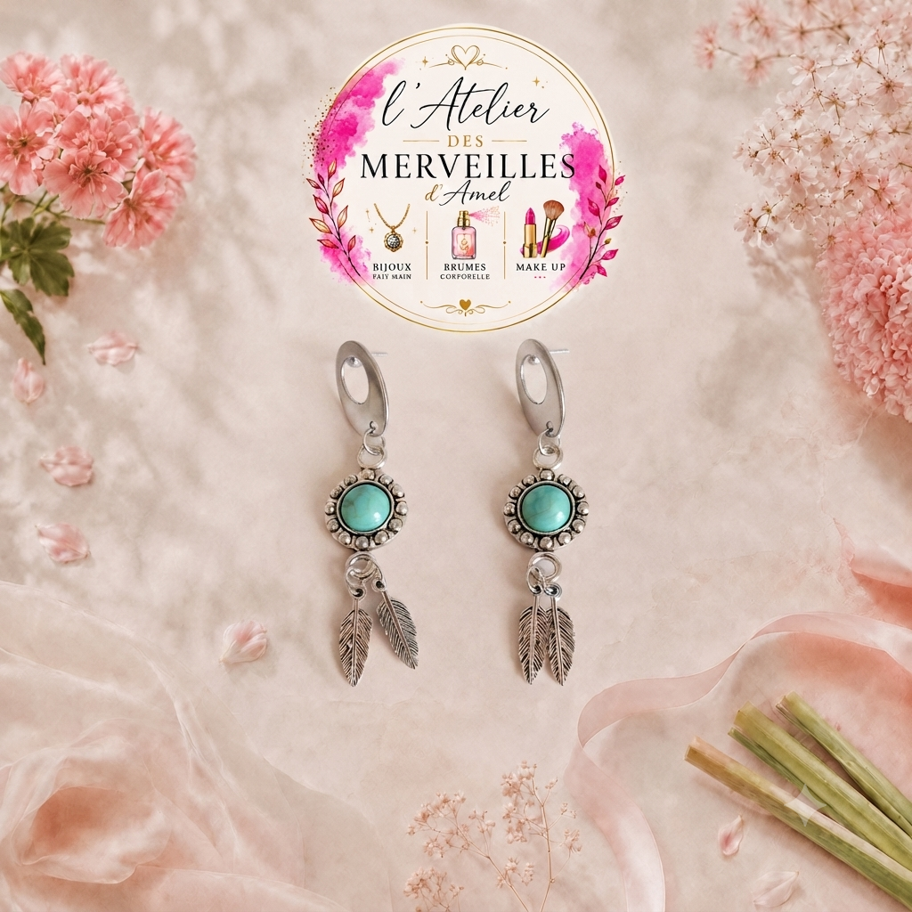 Boucles d'oreilles sali acier fait main