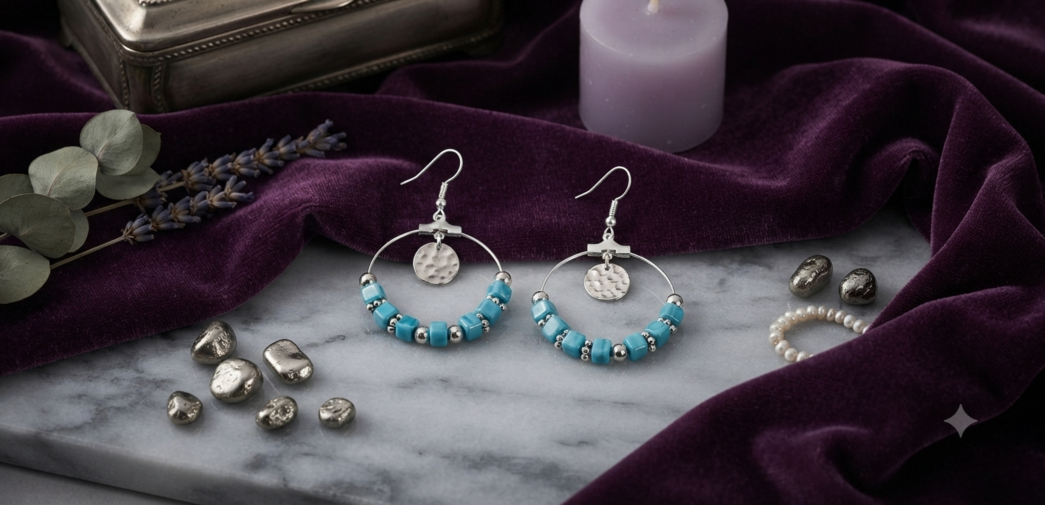 Boucles d'oreilles Talia acier fait main