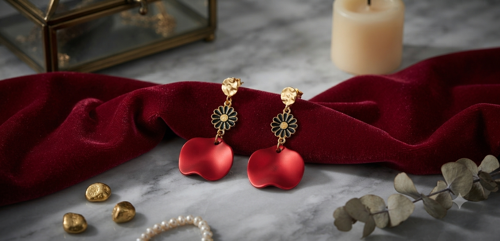 Boucles d'oreilles Pauline acier fait main