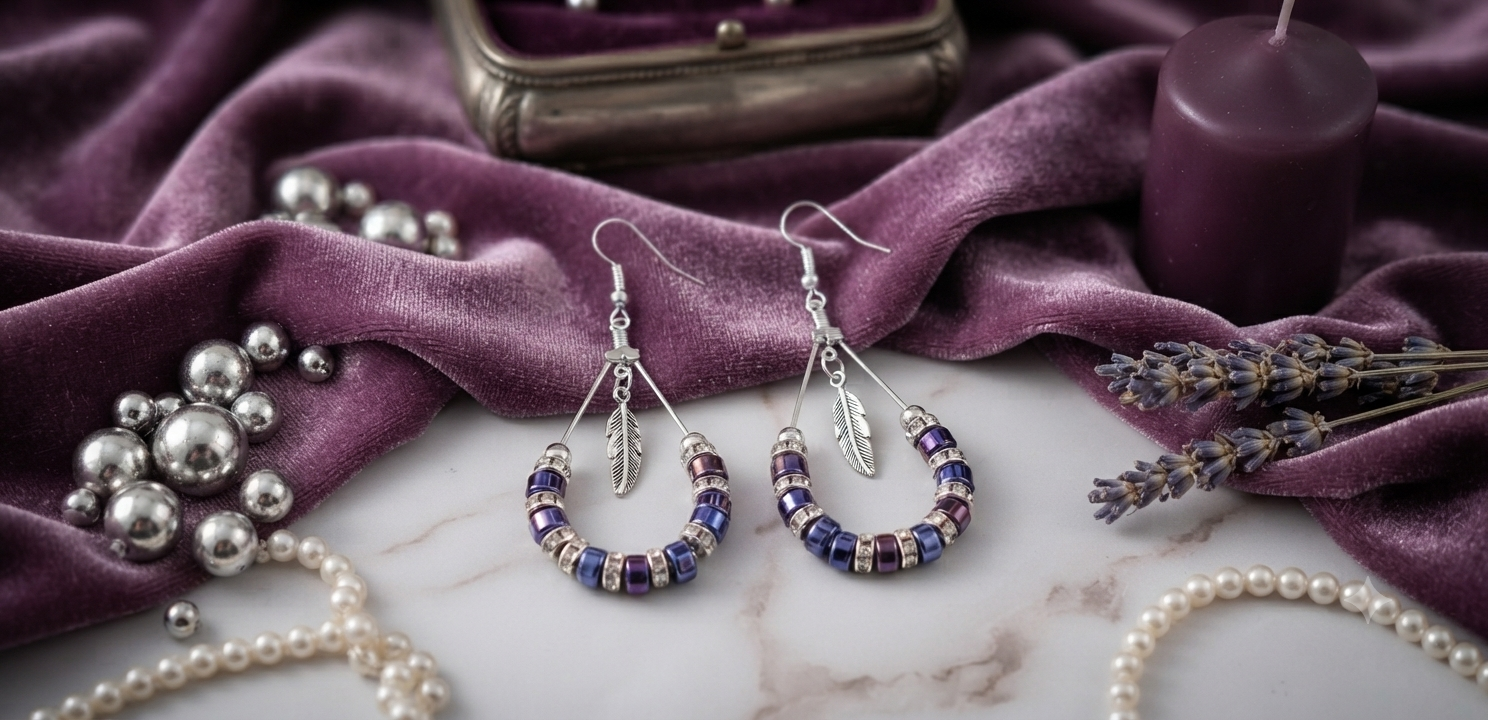 Boucles d'oreilles cloe fait main acier