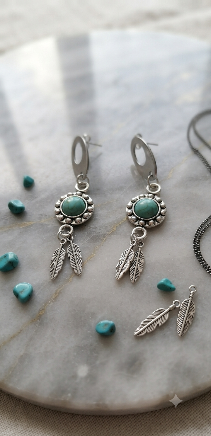 Boucles d'oreilles sali acier fait main