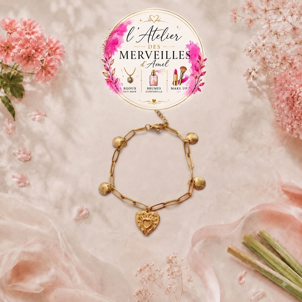 Bracelet Coralie en acier fait main