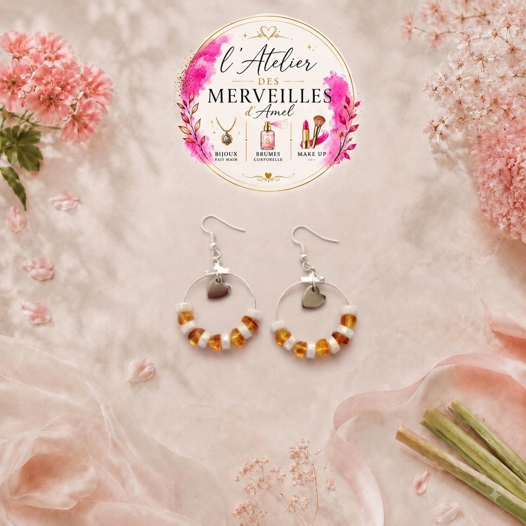 Boucles d'oreilles Cora fait main