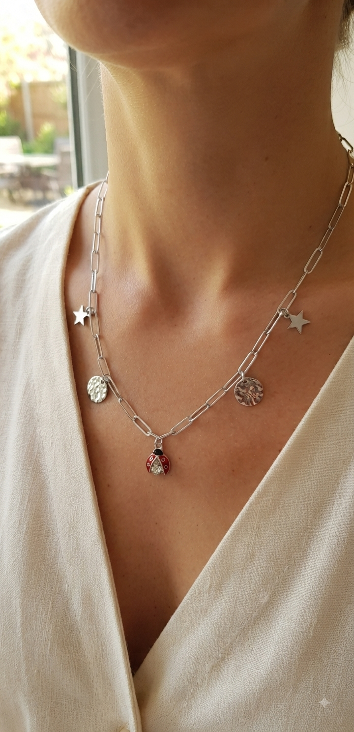 Collier Paula acier fait main