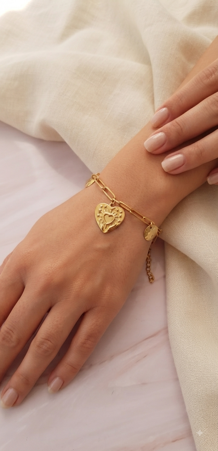 Bracelet Coralie en acier fait main