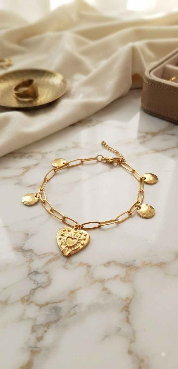 Bracelet Coralie en acier fait main