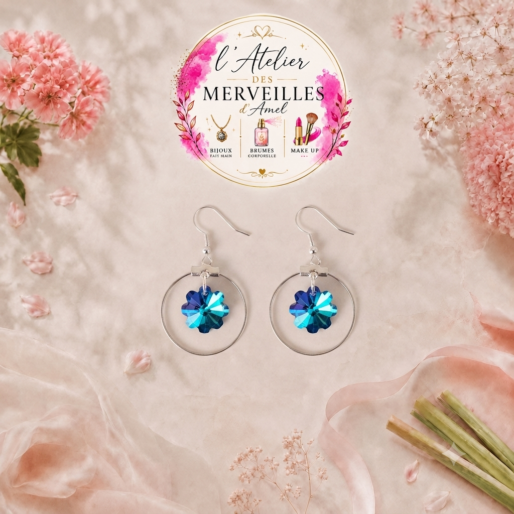 Boucles d'oreilles Josephine acier fait main