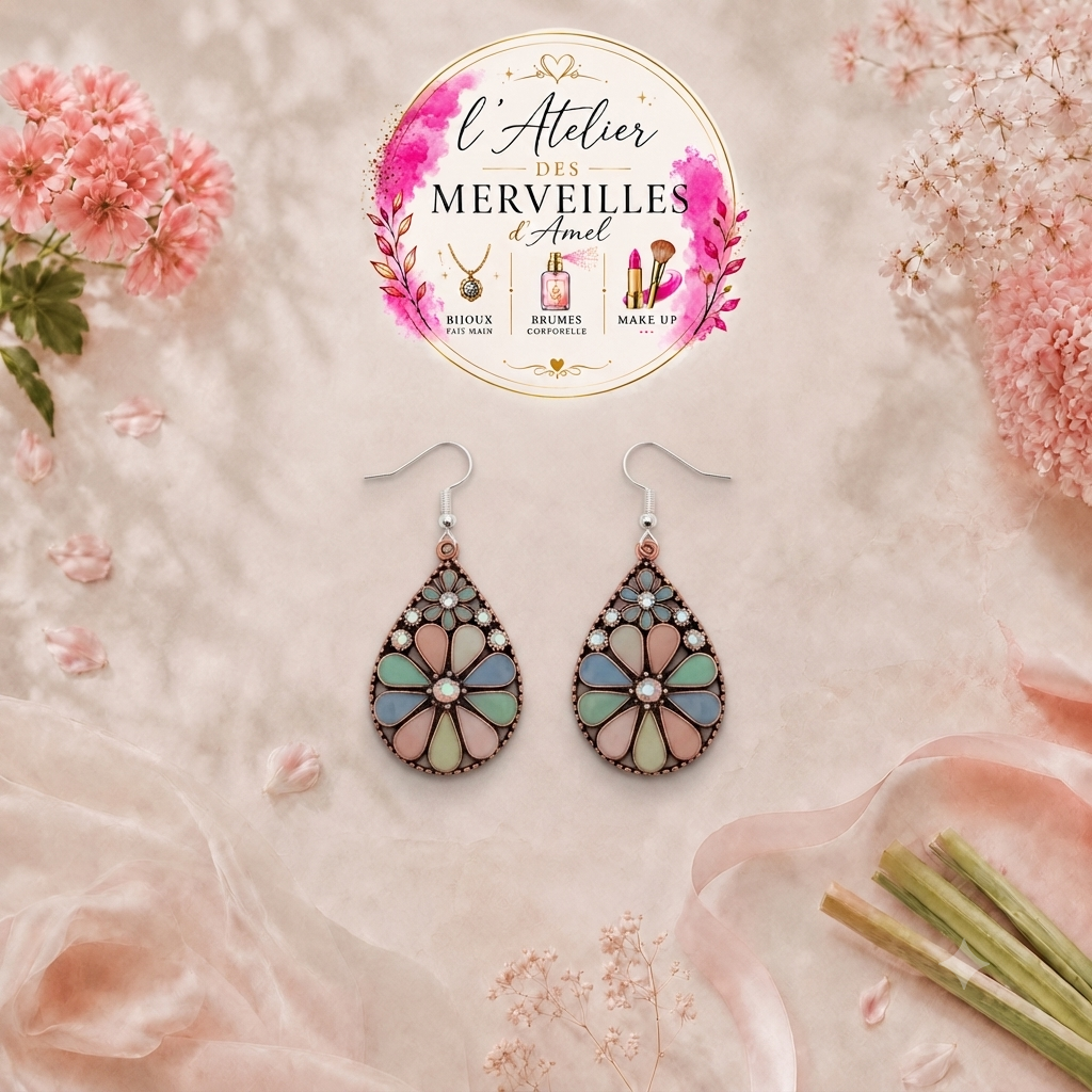 Boucles d'oreilles Angelina acier fait main