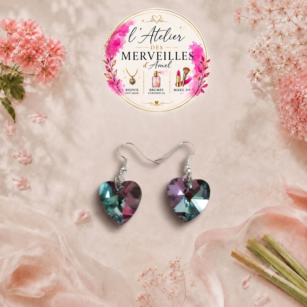 COra boucles d'oreilles en acier fait main