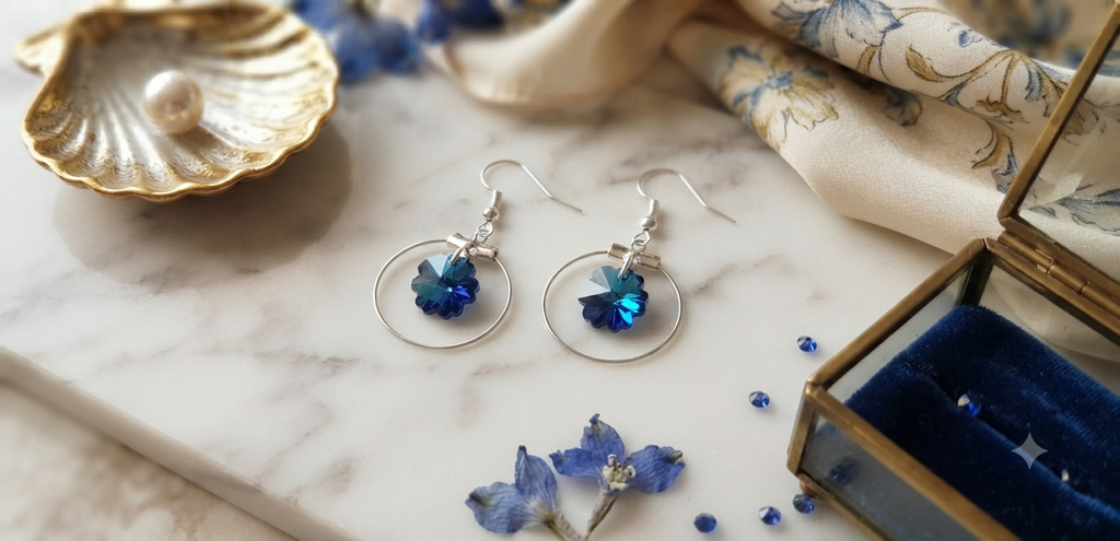 Boucles d'oreilles Josephine acier fait main