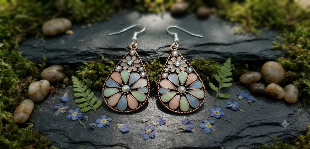Boucles d'oreilles Angelina acier fait main