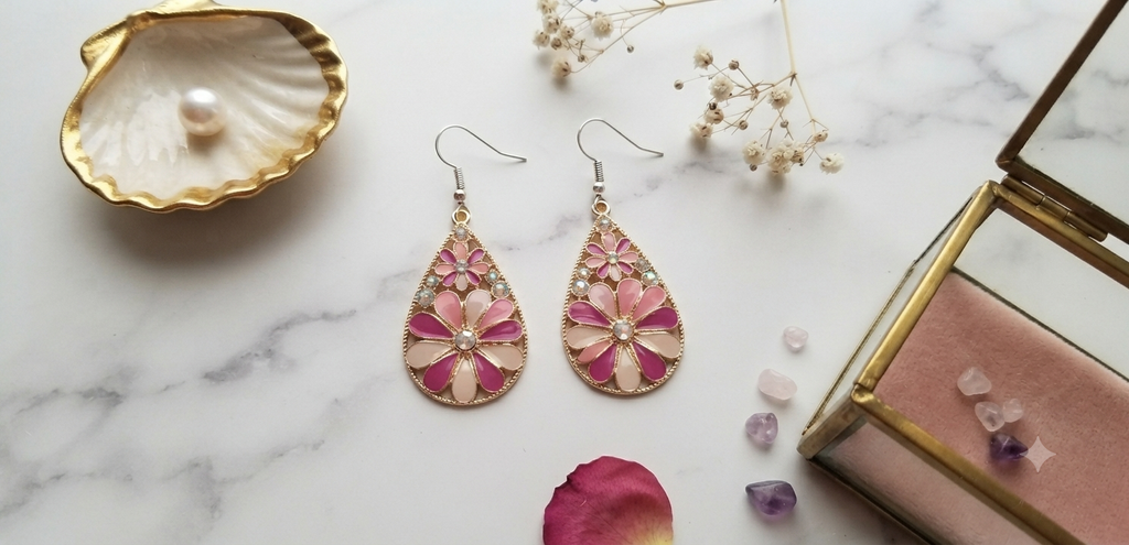Fleurette boucles d'oreilles fait main