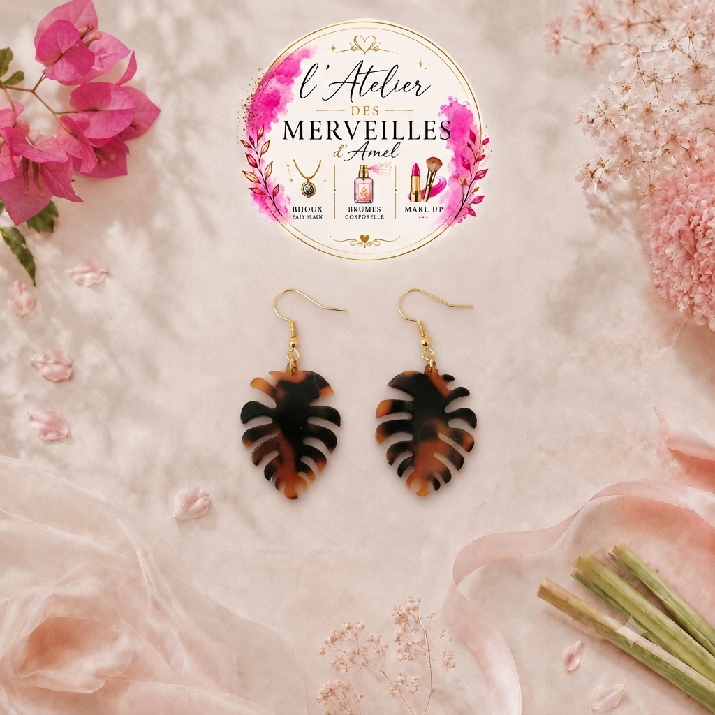 Boucles d'oreilles Ambre fait main