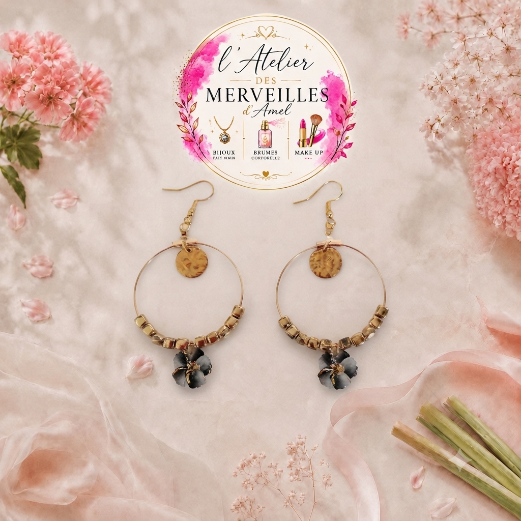 Boucles d'oreilles Mila acier fait main