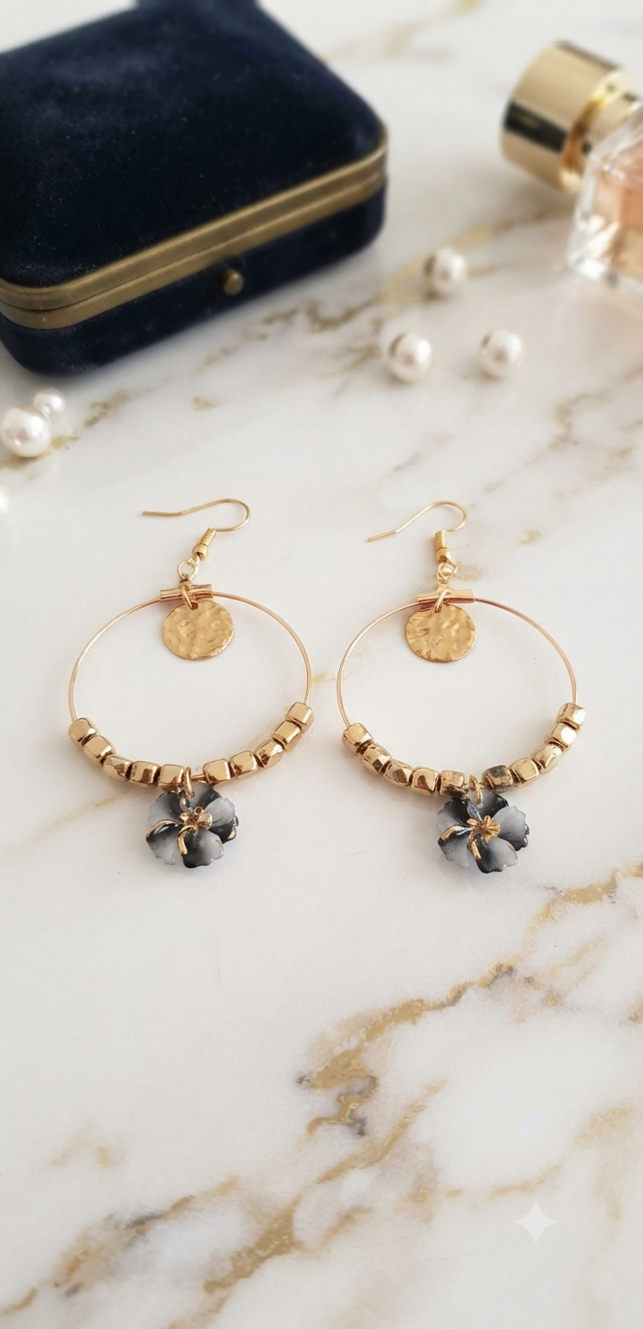 Boucles d'oreilles Mila acier fait main