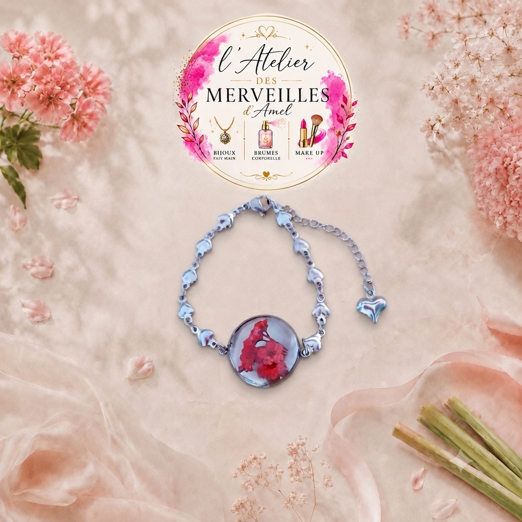 Bracelet vichy en acier, fait main