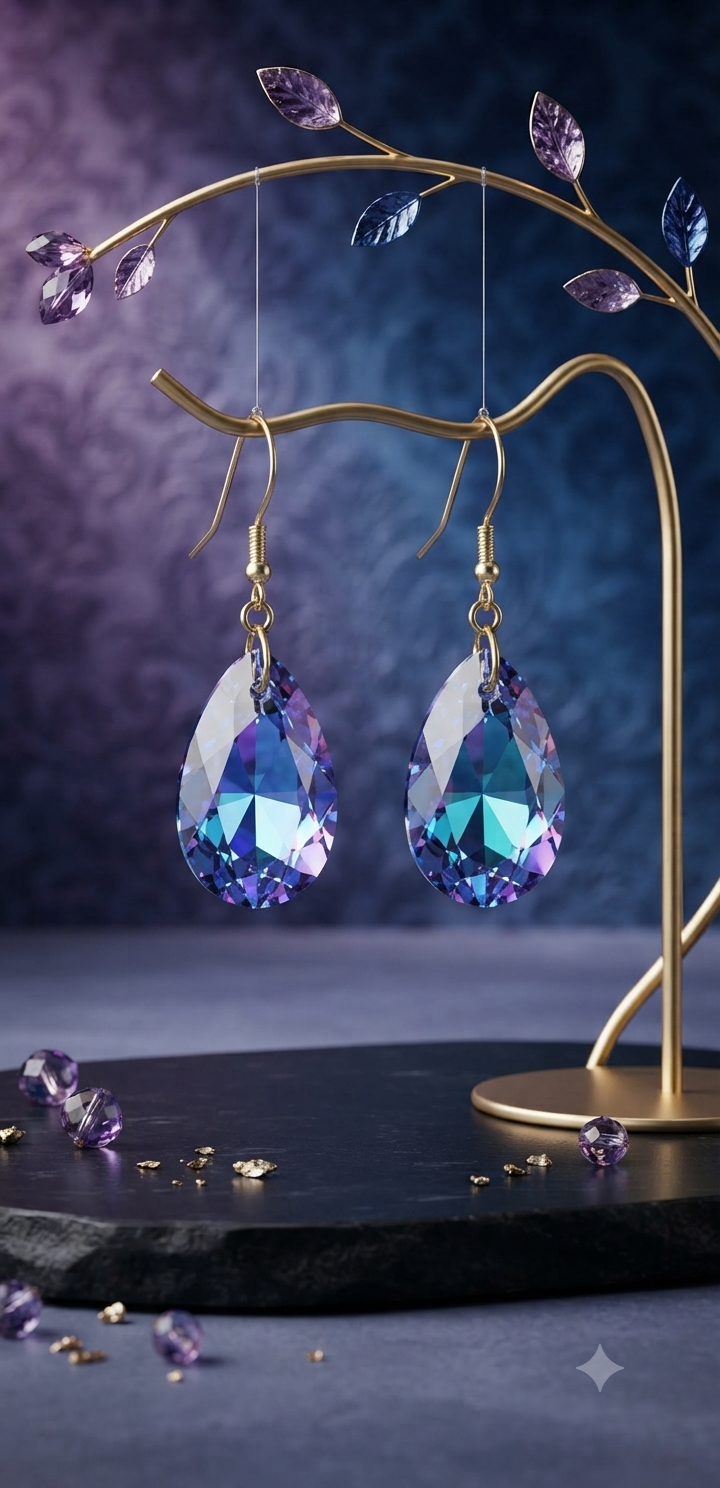 Boucles d'oreilles Denise acier fait main