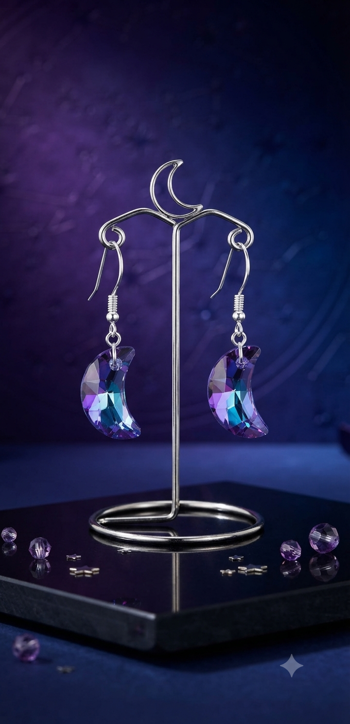 Boucles d'oreilles louna acier fait main