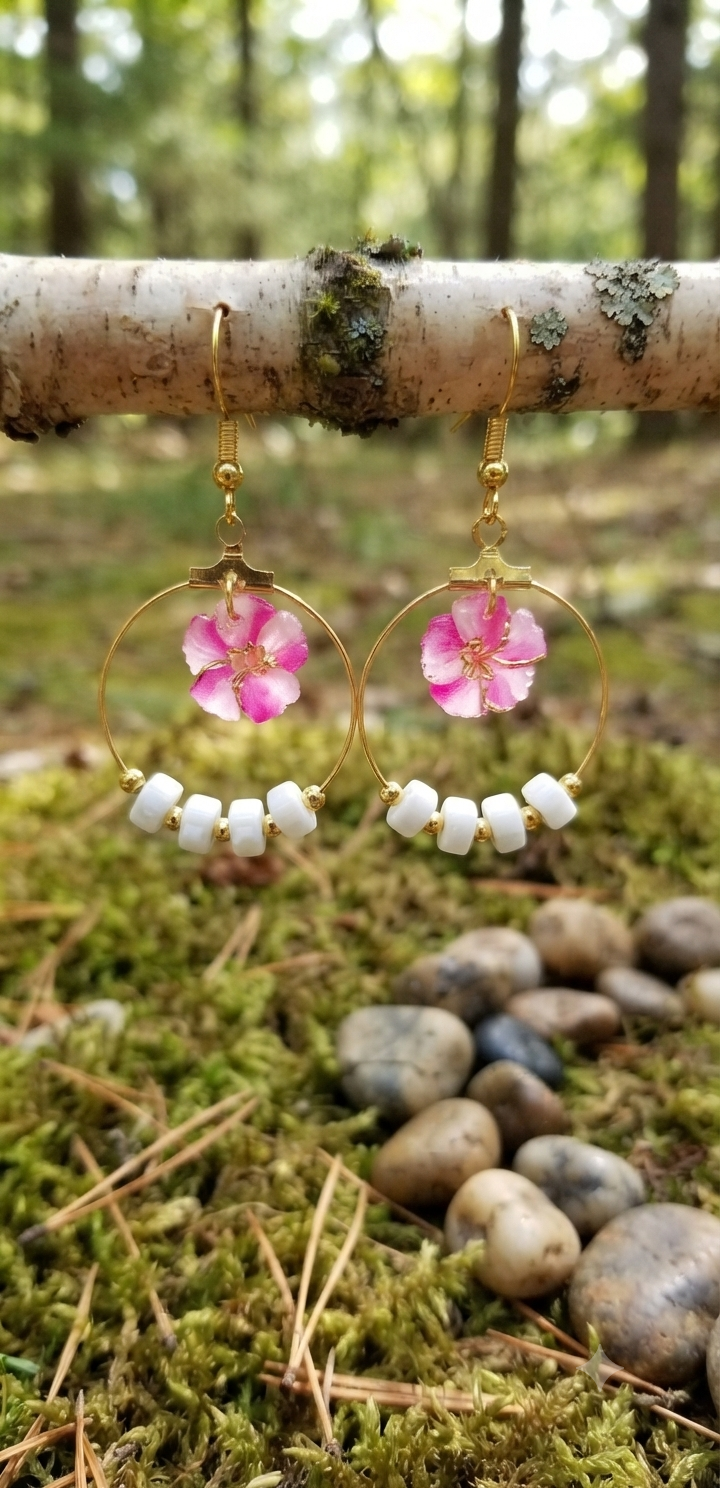 Boucles d'oreilles Laura acier fait main