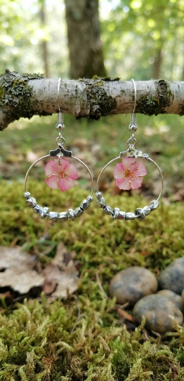 Boucles d'oreilles laury acier fait main