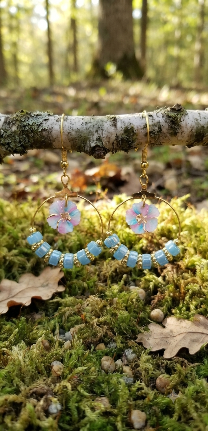 Boucles d'oreilles lise acier fait main