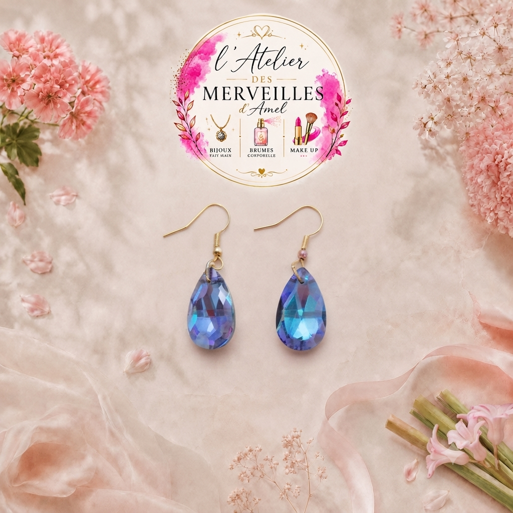 Boucles d'oreilles Denise acier fait main