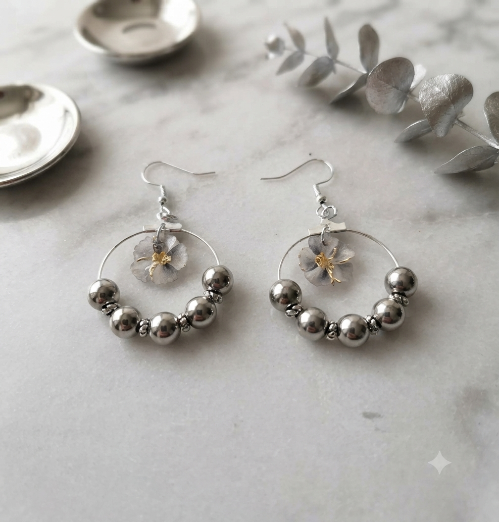 Boucles d'oreilles Sophia acier fait main