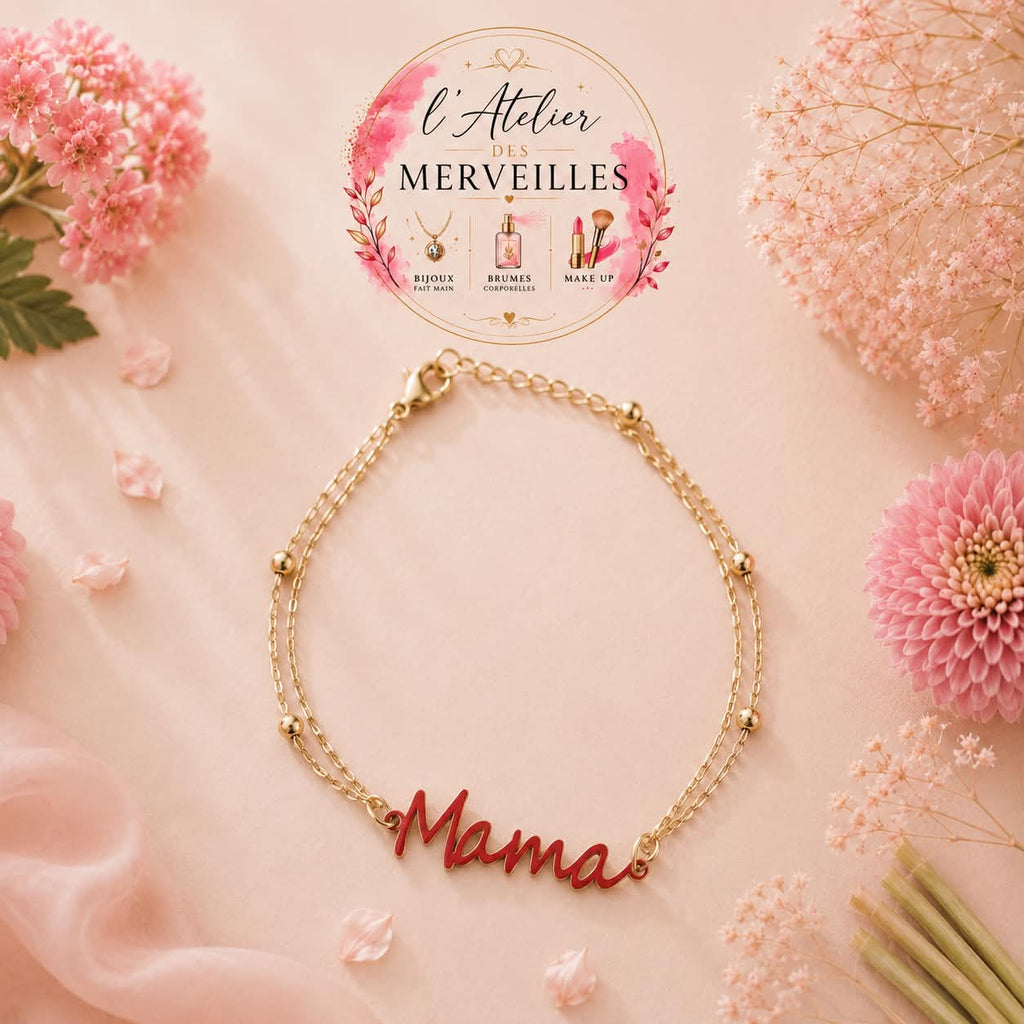 Bracelet mama acier inoxydable