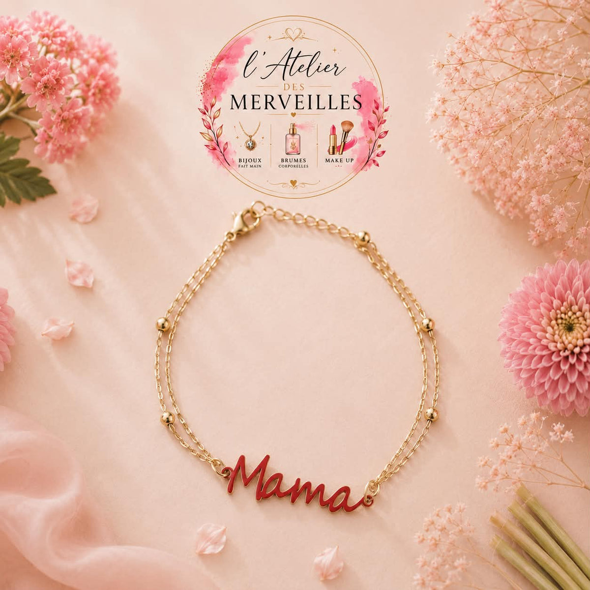 Bracelet mama acier inoxydable