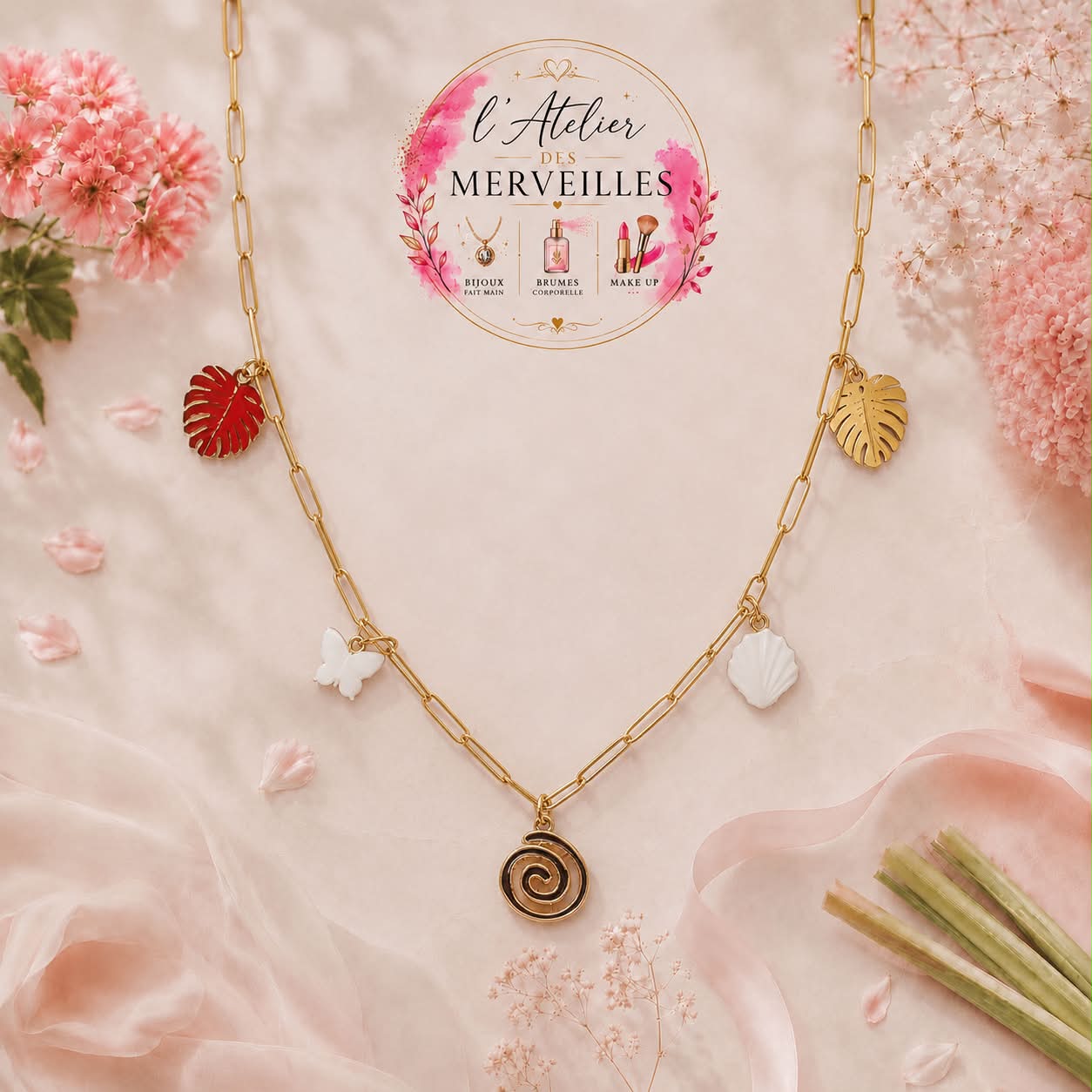 Collier Doria acier fait main