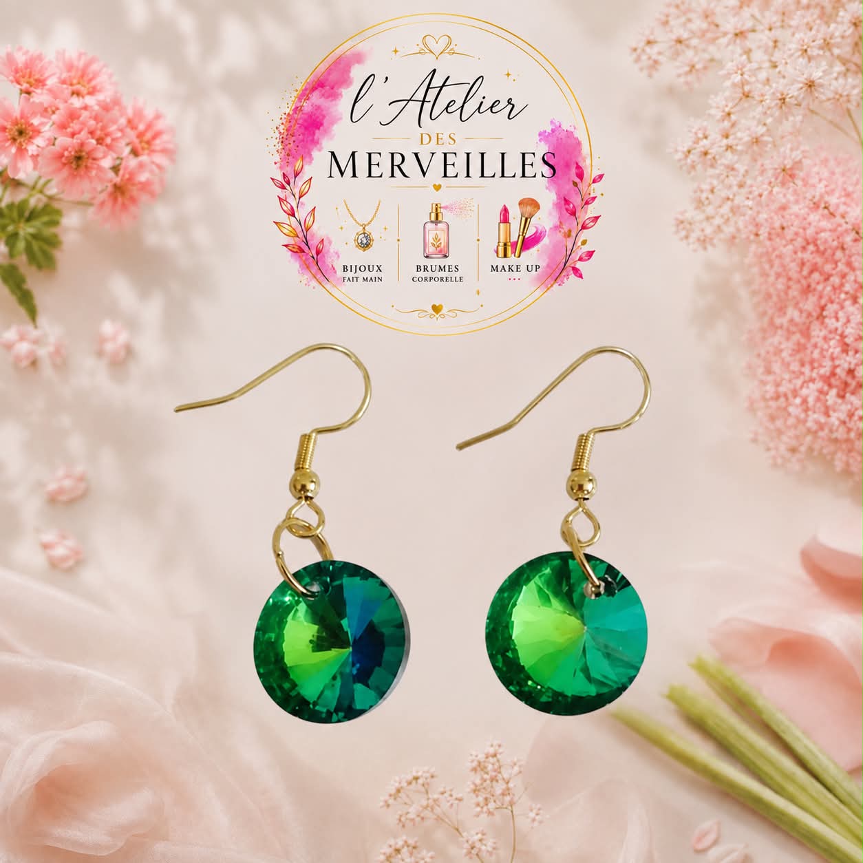 Boucles d'oreilles Lucie acier fait main