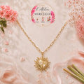 Collier soleil acier fait main