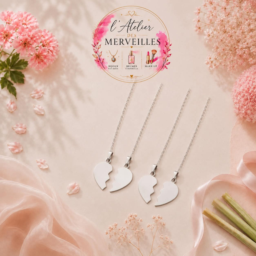 Collier cœur personnalisable acier inoxydable