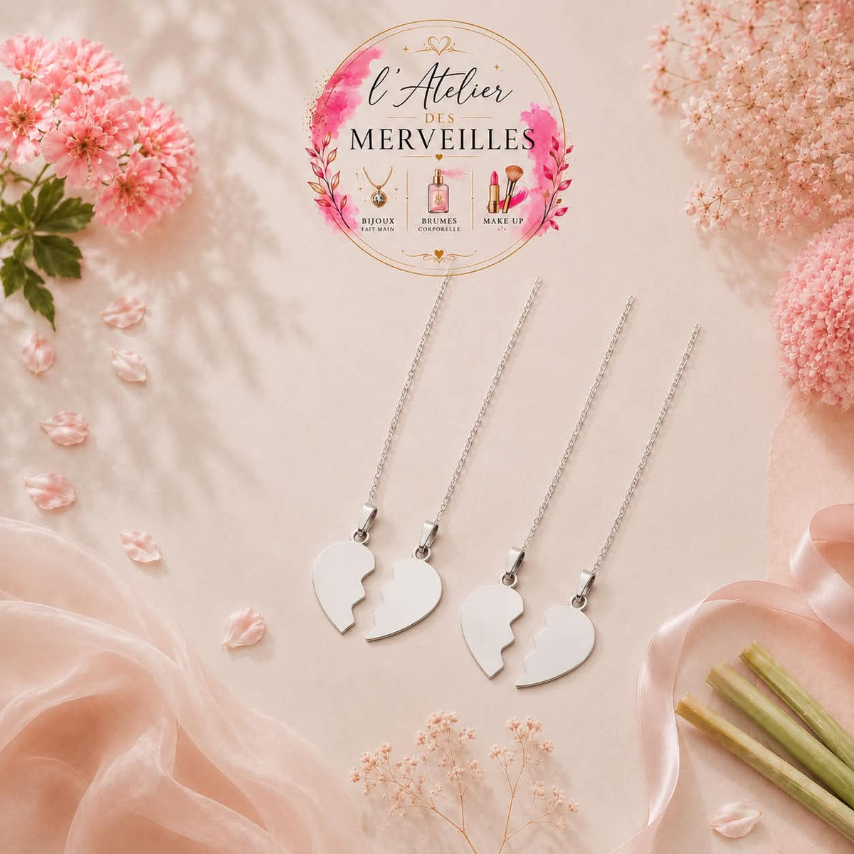 Collier cœur personnalisable acier inoxydable