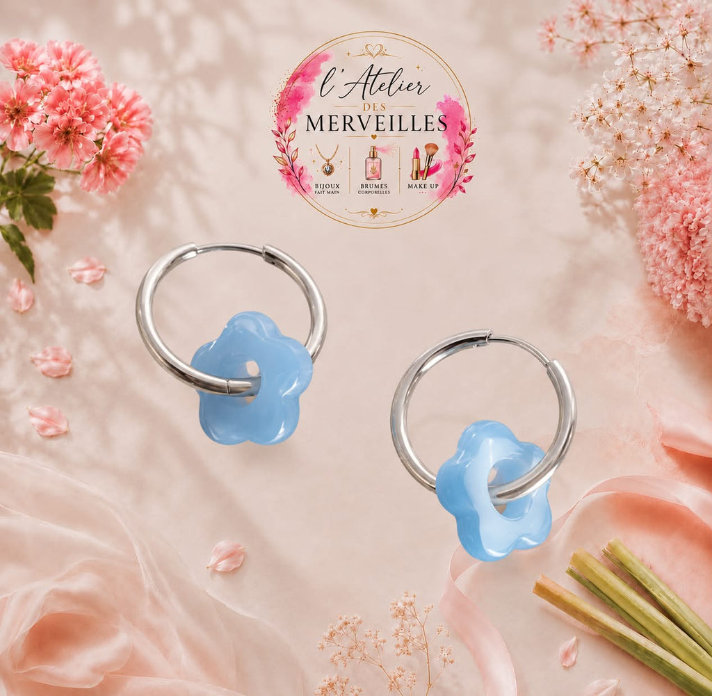 Boucles d'oreilles samia acier fait main
