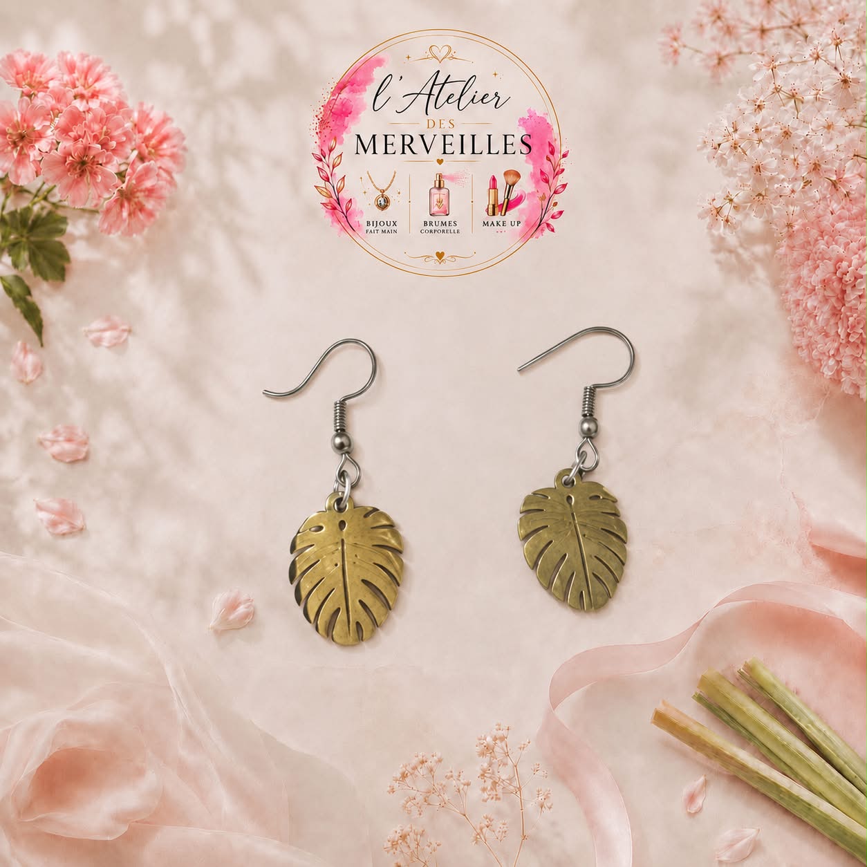 Boucles d'oreilles Anne acier fait main