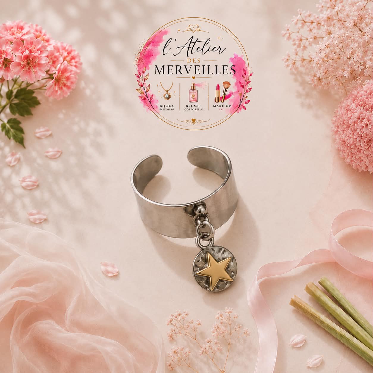 Bague Lola acier fait main
