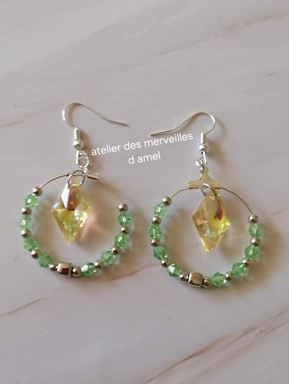 Boucles d'oreilles Sylvia création fait main