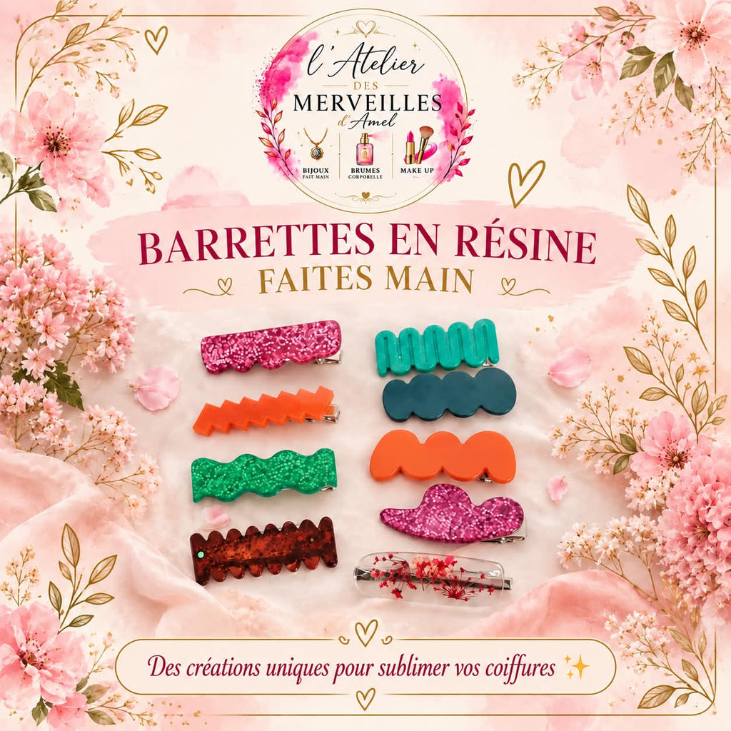 Barrettes en résines fait main