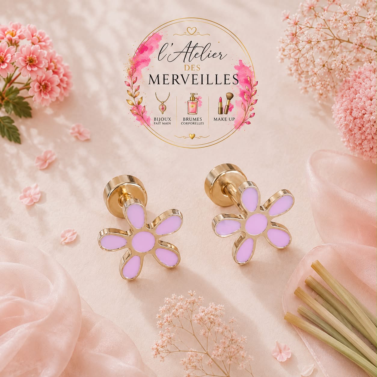 Boucles d'oreilles fleur