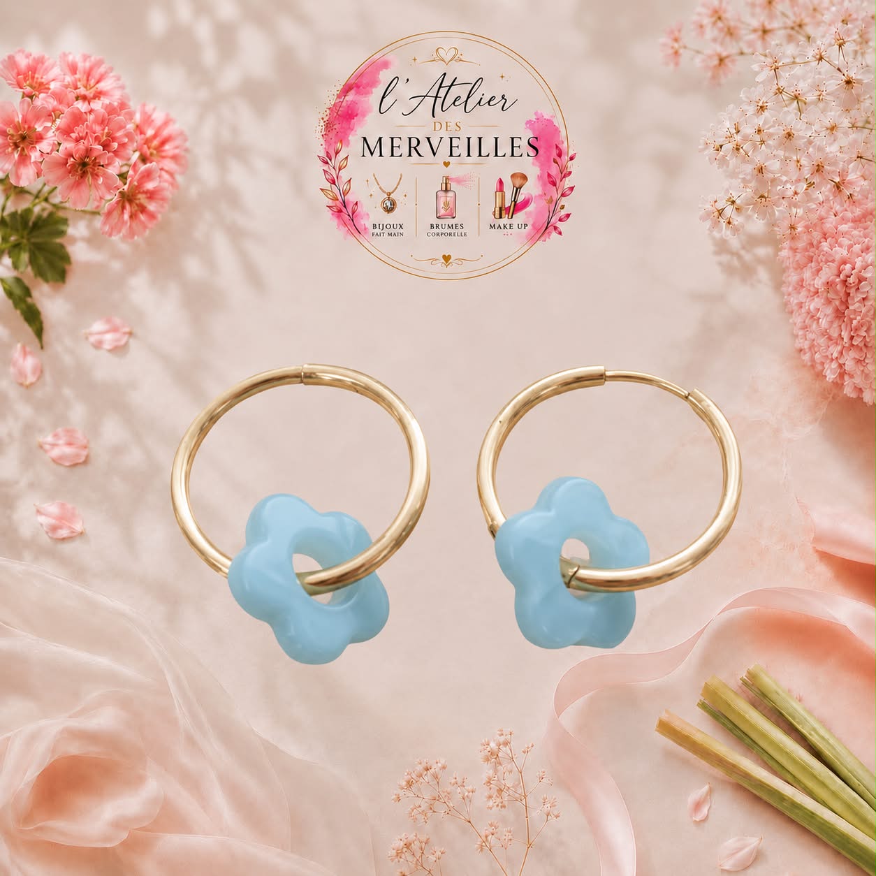 Boucles d'oreilles Béa acier fait main