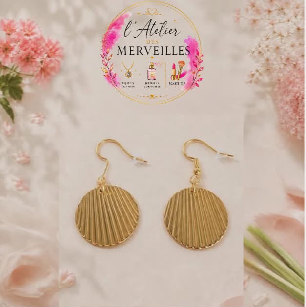 Boucles d'oreilles Béa acier fait main