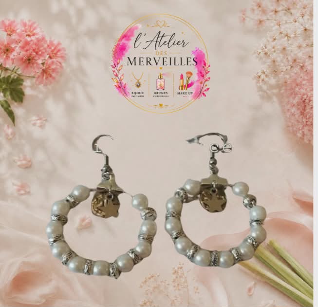 Boucles d'oreilles Ambré acier fait main