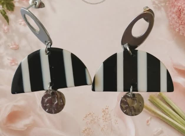 Ania boucles d'oreilles en acier inoxydable fait main