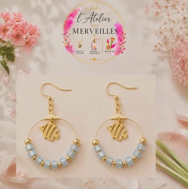 Boucles d'oreilles Johanna acier fait main