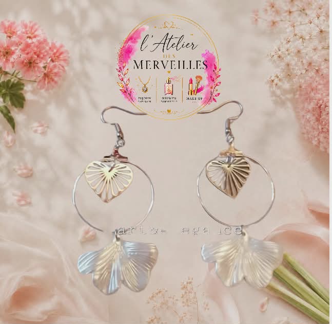 Boucles d'oreilles Laure acier fait main